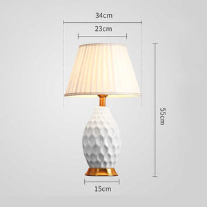 SOGA 4X Textured Ceramic Oval Table Lamp with Gold Metal Base