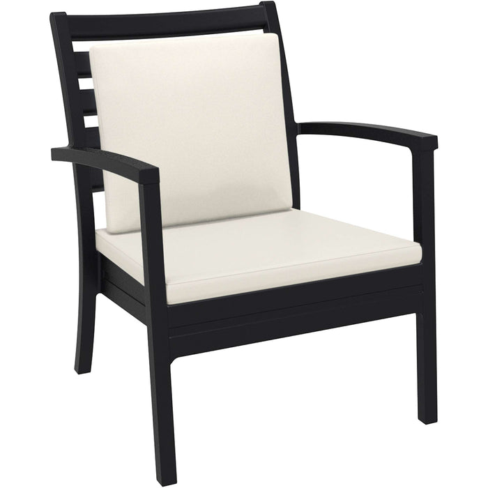 Siesta Artemis XL Arm Chair - Black with Beige Seat and Back Cushion