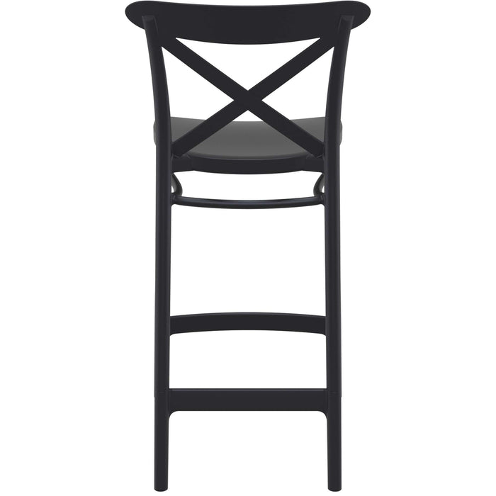 Siesta Cross Bar Stool 65cm (Counter Height) - Black