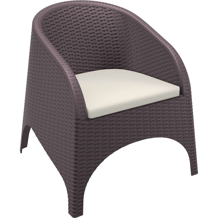 Siesta Aruba Arm Chair - Chocolate with Beige Cushion