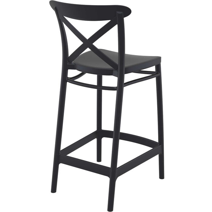 Siesta Cross Bar Stool 65cm (Counter Height) - Black