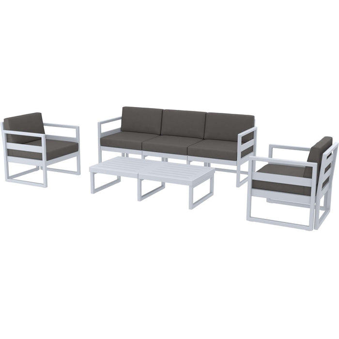 Siesta Mykonos Lounge Set XL - Silver Grey with Dark Grey Cushions