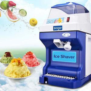 SOGA 2X Ice Shaver Commercial Electric Stainless Steel Ice Crusher Slicer Machine 180KG/h 88