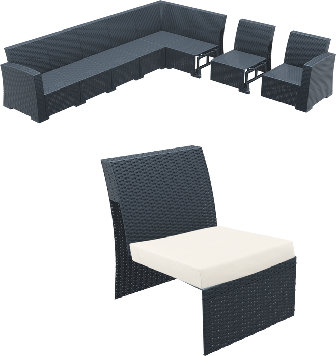 Siesta Monaco Extension Part - Anthracite with Cushion