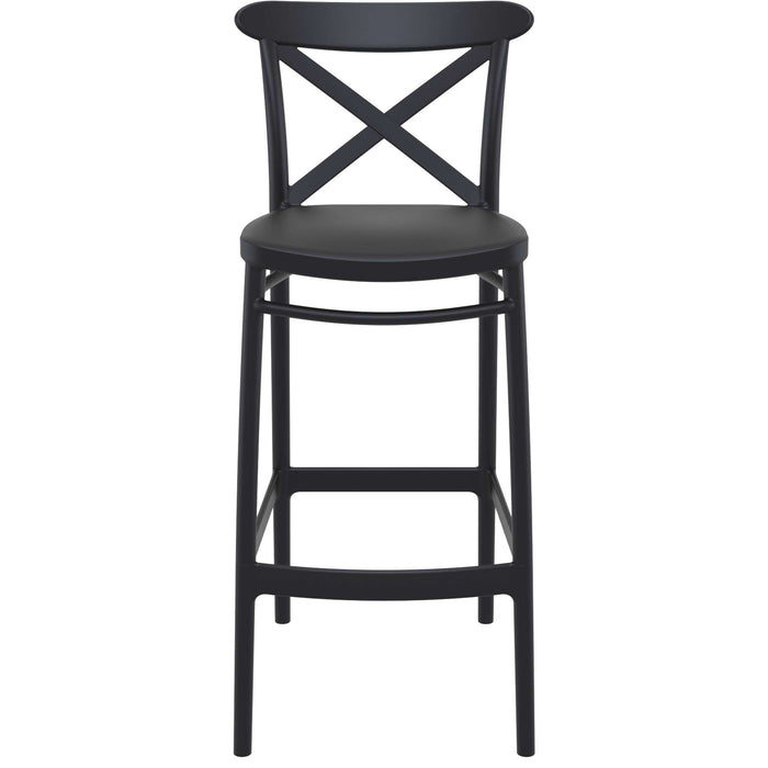 Siesta Cross Bar Stool 75cm (Dry Bar Height) - Black