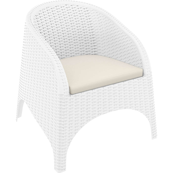 Siesta Aruba Arm Chair - White with Beige Cushion