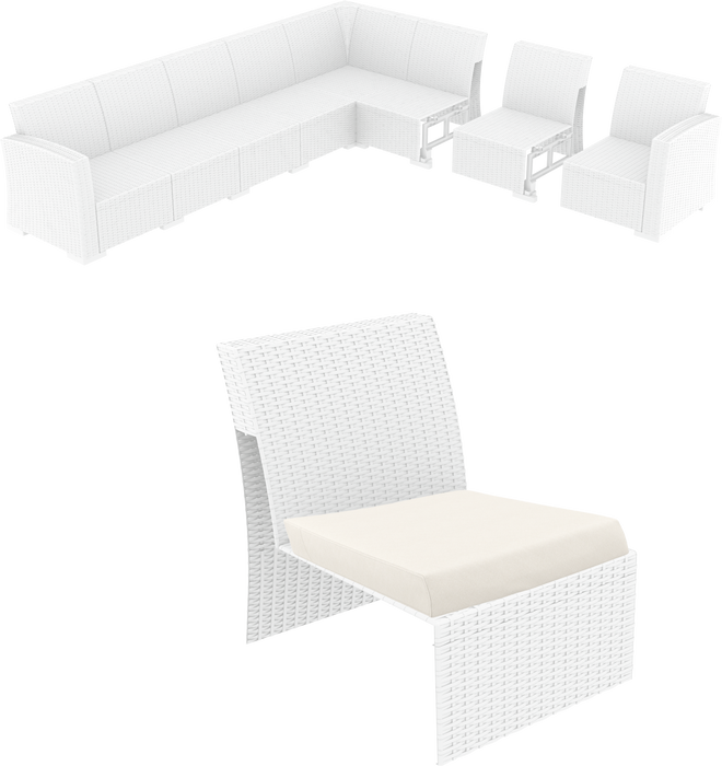 Siesta Monaco Extension Part - White with Cushion