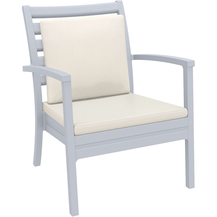 Siesta Artemis XL Arm Chair - Silver Grey with Beige Seat and Back Cushion