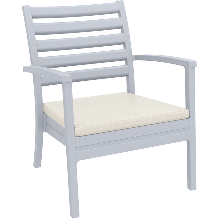 Siesta Artemis XL Arm Chair - Silver Grey with Beige Seat Cushion