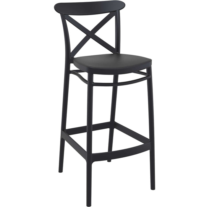 Siesta Cross Bar Stool 75cm (Dry Bar Height) - Black