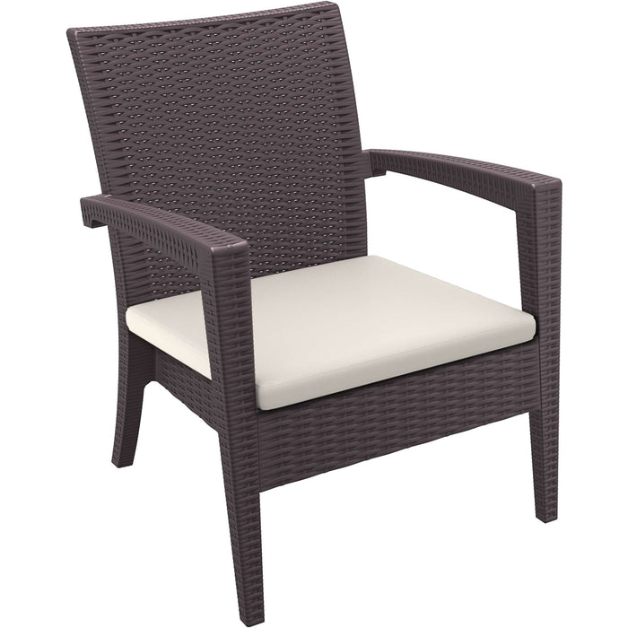 Siesta Miami (Tequila) Arm Chair - Chocolate with Cushion