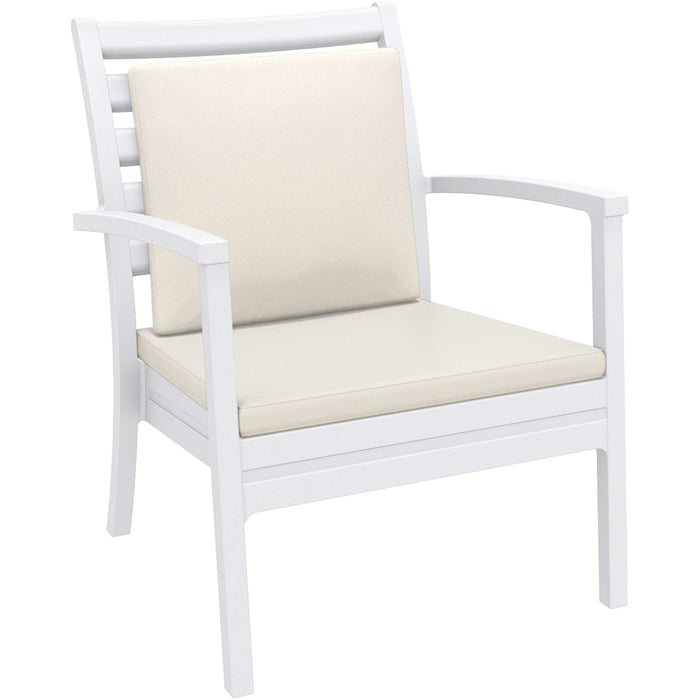Siesta Artemis XL Arm Chair - White with Beige Seat and Back Cushion