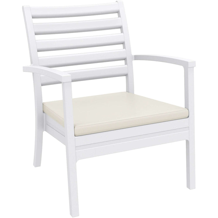 Siesta Artemis XL Arm Chair - White with Beige Seat Cushion