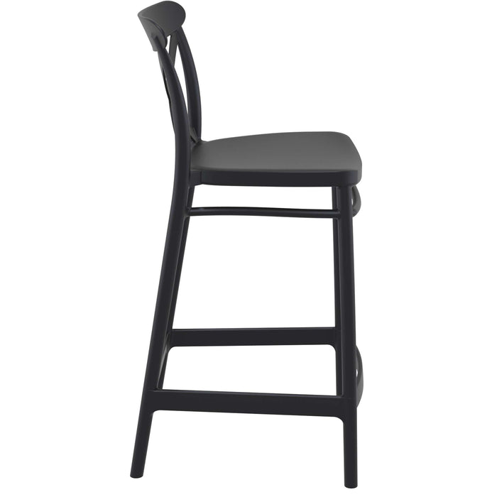 Siesta Cross Bar Stool 65cm (Counter Height) - Black