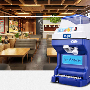 SOGA 2X Ice Shaver Commercial Electric Stainless Steel Ice Crusher Slicer Machine 180KG/h 88