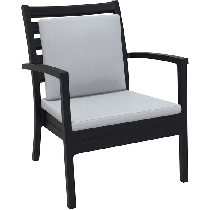 Siesta Artemis XL Arm Chair - Black with Light Grey Seat and Back Cushion