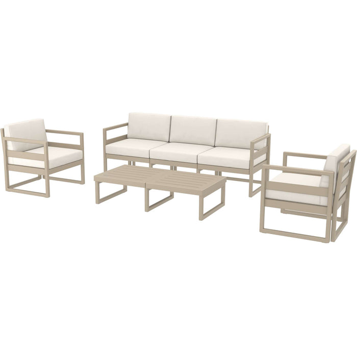 Siesta Mykonos Lounge Set XL - Taupe with Beige Cushions