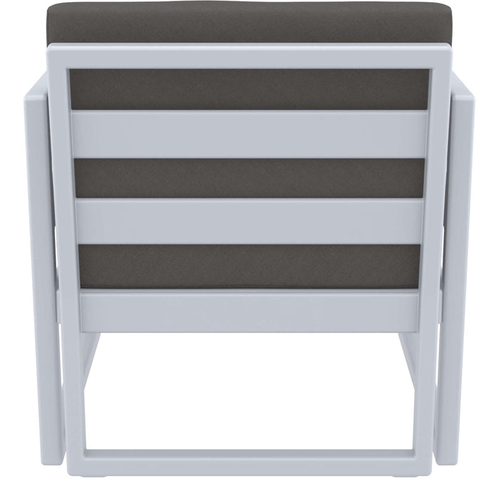 Siesta Mykonos Lounge Arm Chair - Silver Grey with Dark Grey Cushions