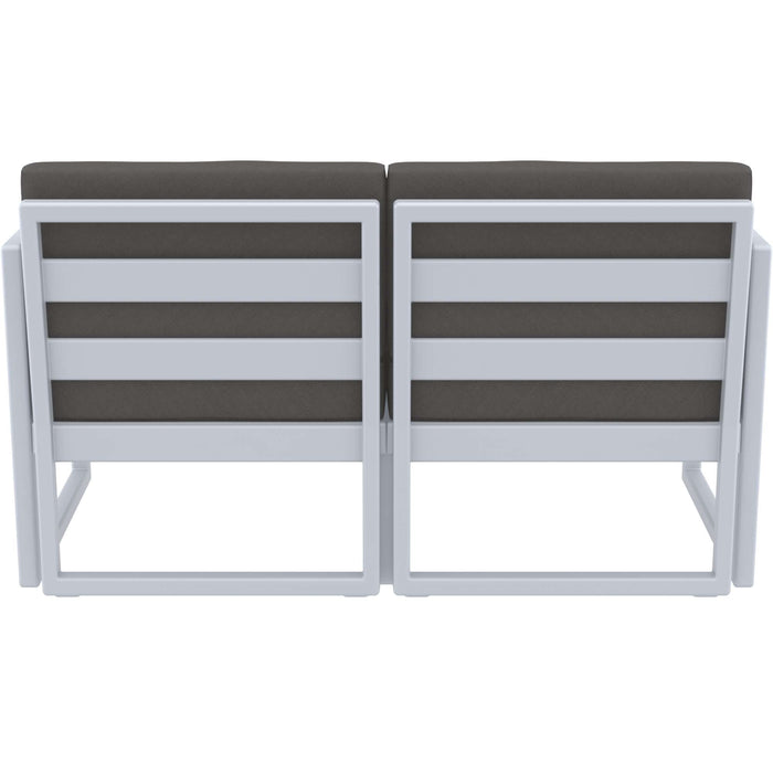 Siesta Mykonos Lounge Sofa - Silver Grey with Dark Grey Cushions