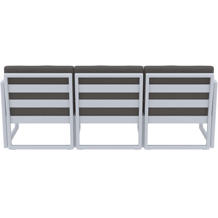 Siesta Mykonos Lounge Sofa XL - Silver Grey with Dark Grey Cushions