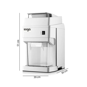 SOGA 2X 300 Watts Electric Ice Shaver Crusher Slicer Snow Cone Maker Commercial Tabletop Machine 120kgs/h White