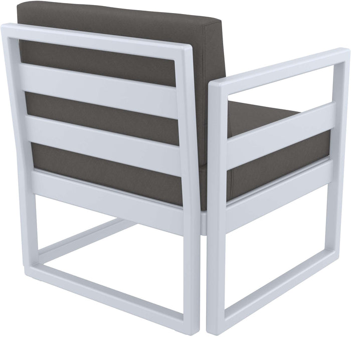 Siesta Mykonos Lounge Arm Chair - Silver Grey with Dark Grey Cushions