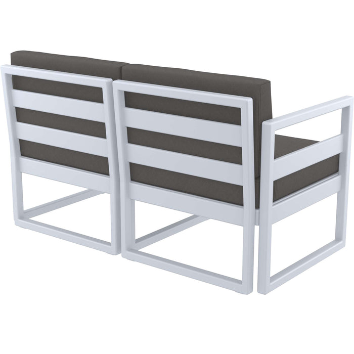 Siesta Mykonos Lounge Sofa - Silver Grey with Dark Grey Cushions