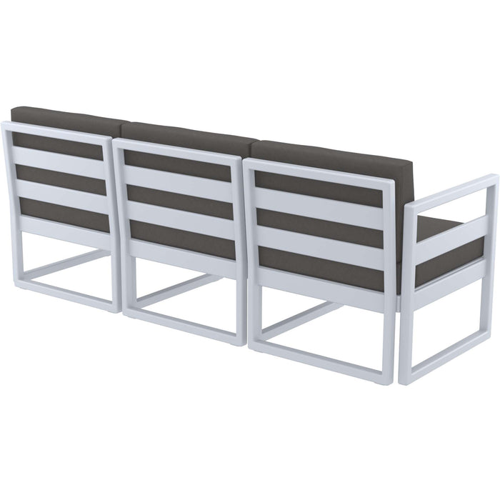 Siesta Mykonos Lounge Sofa XL - Silver Grey with Dark Grey Cushions