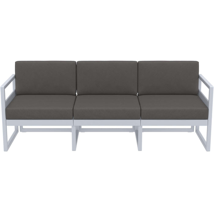Siesta Mykonos Lounge Sofa XL - Silver Grey with Dark Grey Cushions