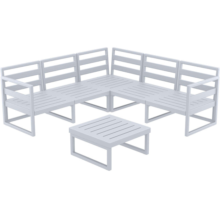 Siesta Mykonos Lounge Corner Set - Silver Grey - No cushions