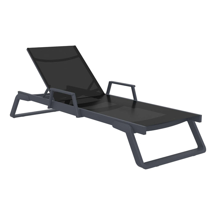 Siesta Tropic  Sun Lounger - Arm Set Dark Grey