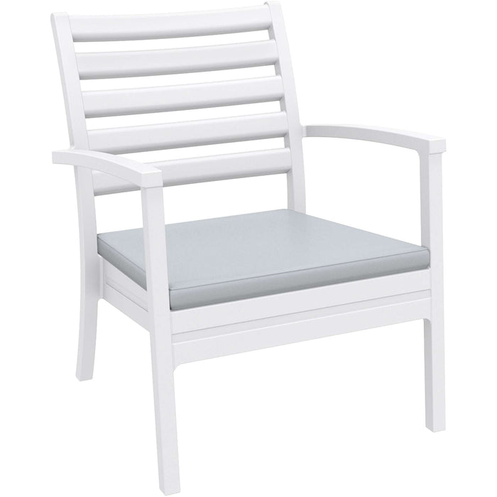 Siesta Artemis XL Arm Chair - White with Light Grey Seat Cushion