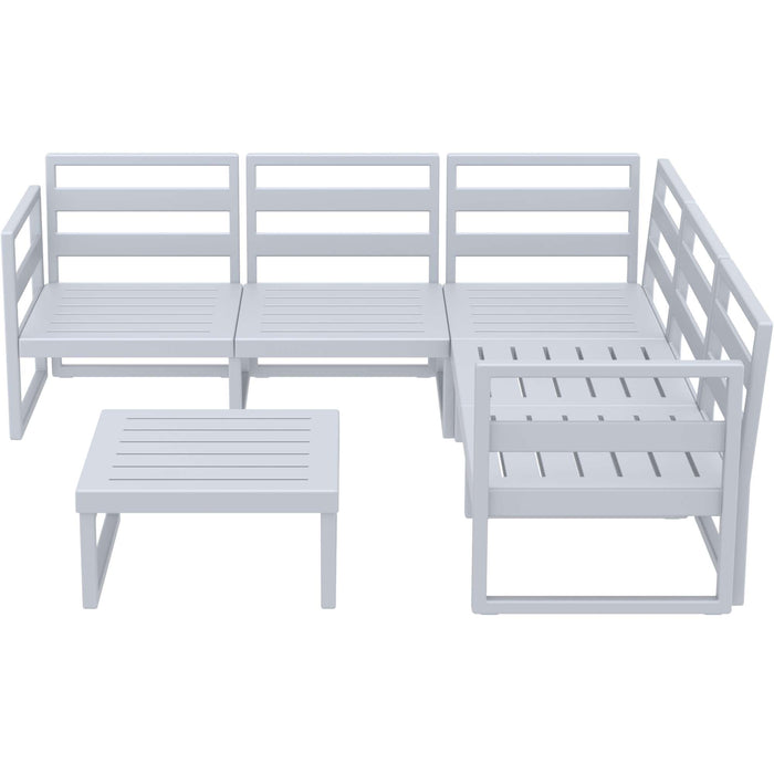 Siesta Mykonos Lounge Corner Set - Silver Grey - No cushions
