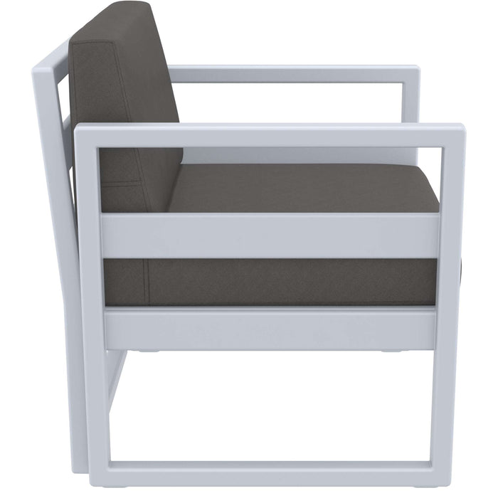 Siesta Mykonos Lounge Arm Chair - Silver Grey with Dark Grey Cushions