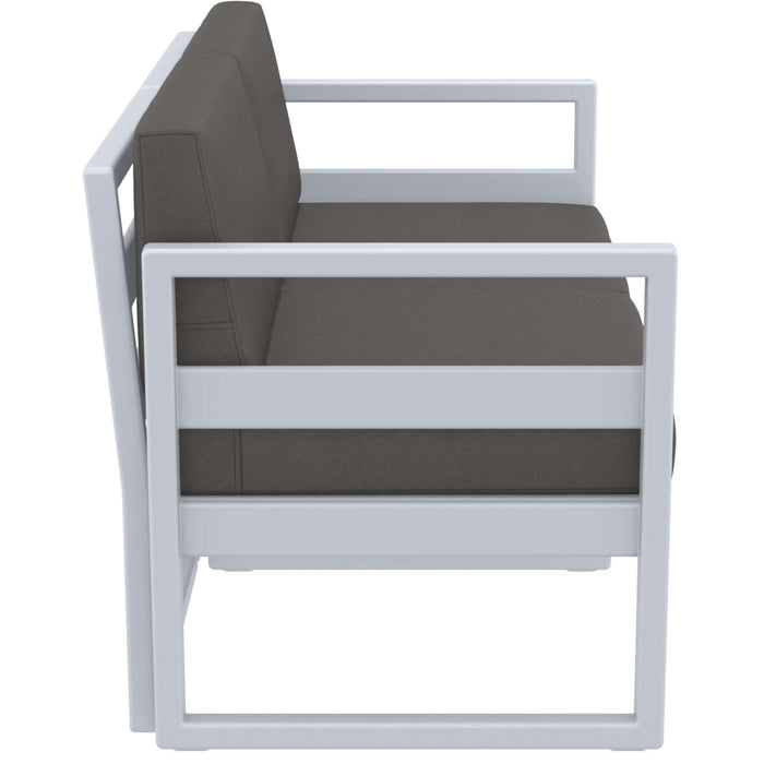 Siesta Mykonos Lounge Sofa - Silver Grey with Dark Grey Cushions