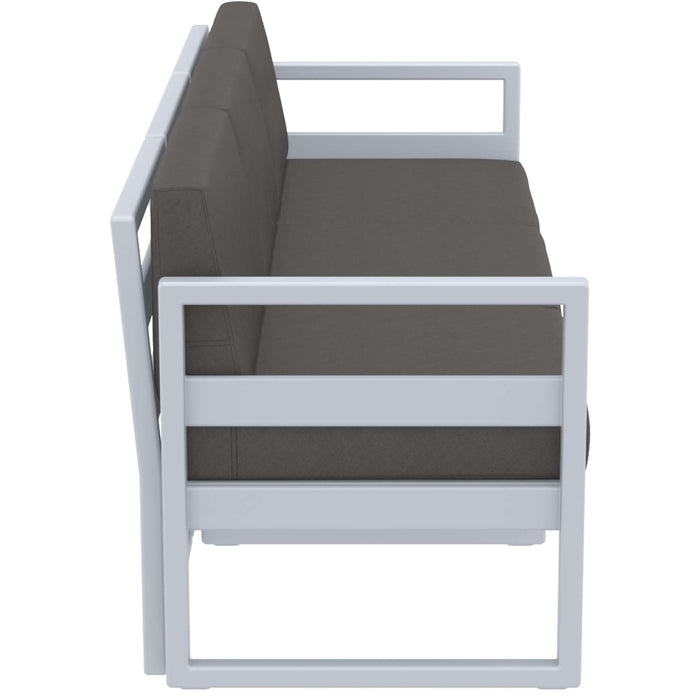 Siesta Mykonos Lounge Sofa XL - Silver Grey with Dark Grey Cushions