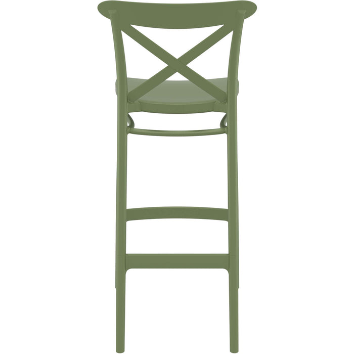 Siesta Cross Bar Stool 75cm (Dry Bar Height) - Olive Green