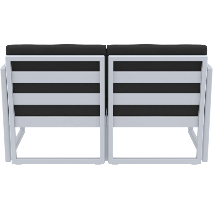 Siesta Mykonos Lounge Sofa - Silver Grey with Black Cushions