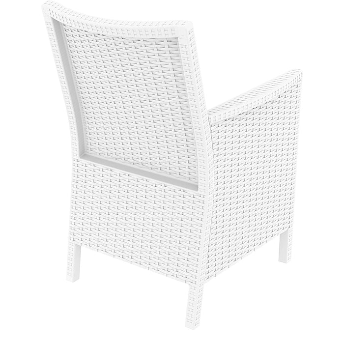 Siesta California Arm Chair - White with Beige Cushion