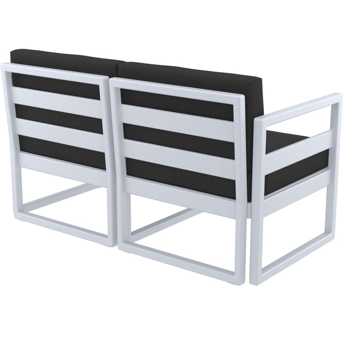 Siesta Mykonos Lounge Sofa - Silver Grey with Black Cushions