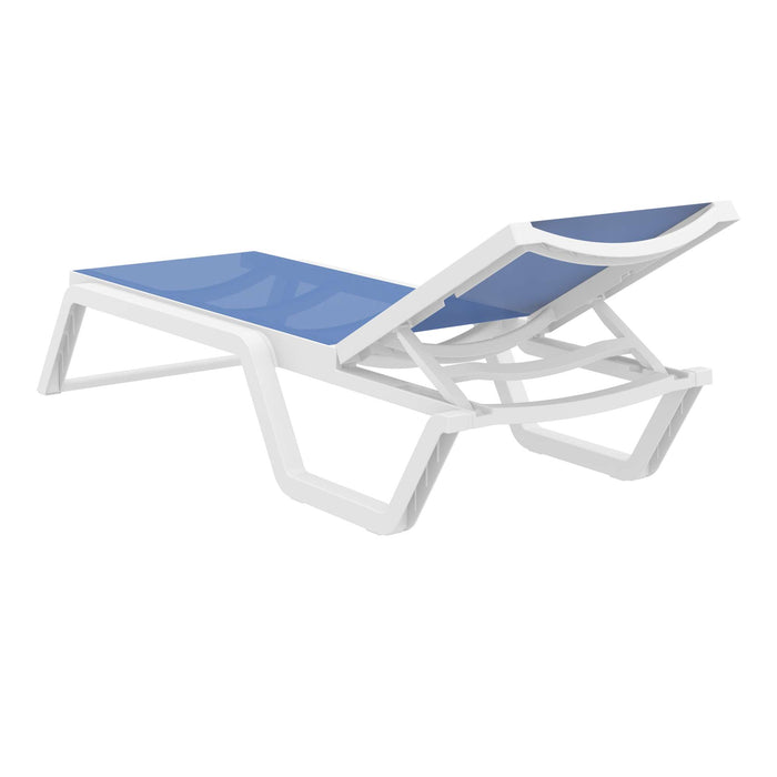 Siesta Rio Sun Lounger — White/Blue