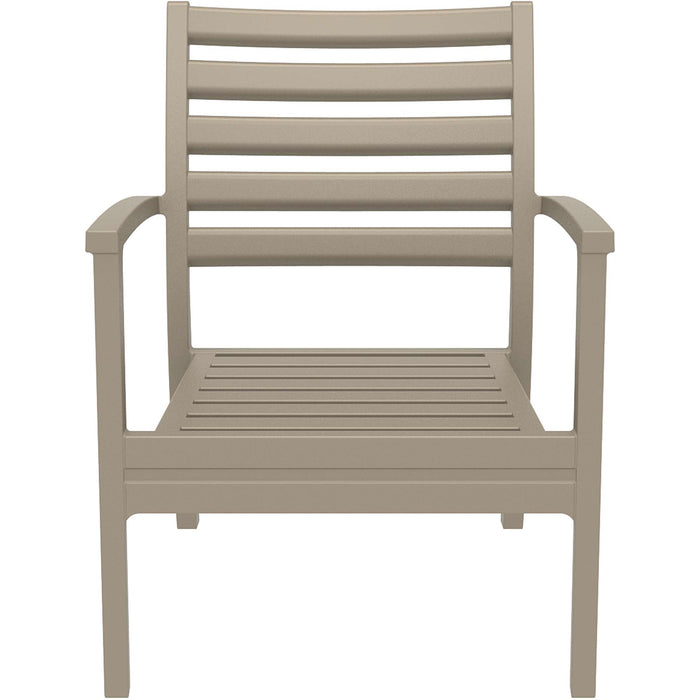 Siesta Artemis XL Arm Chair - Taupe with White Seat and Back Cushion