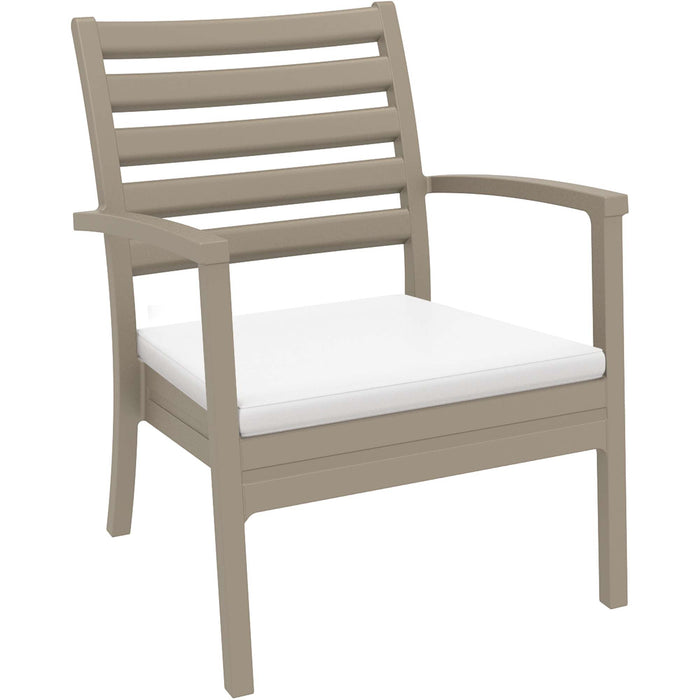 Siesta Artemis XL Arm Chair - Taupe with White Seat Cushion