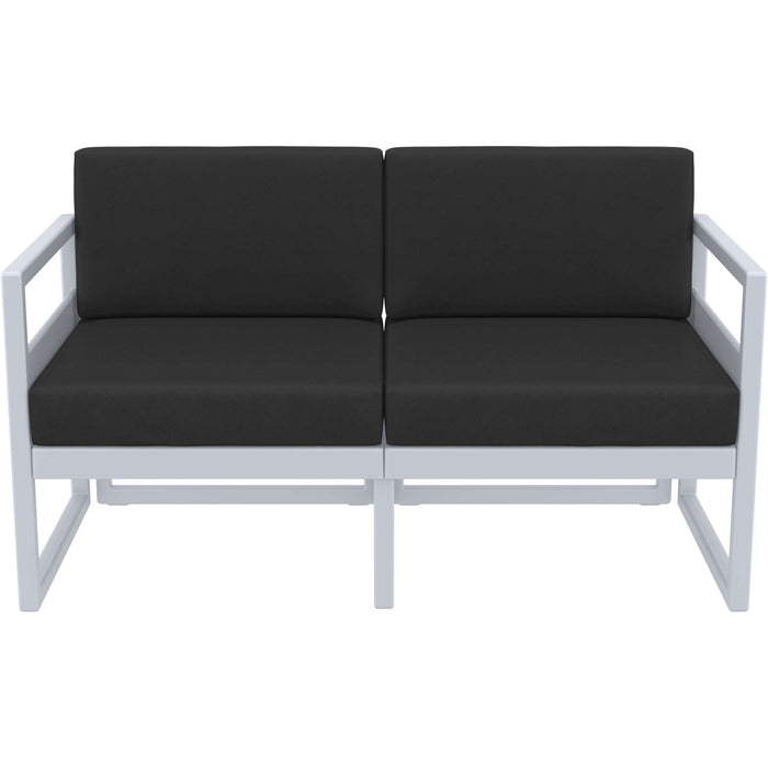 Siesta Mykonos Lounge Sofa - Silver Grey with Black Cushions