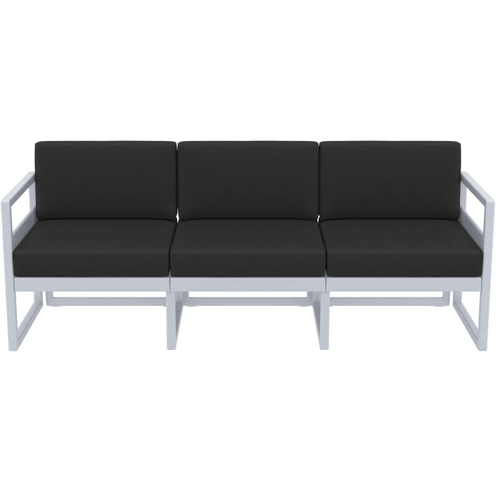 Siesta Mykonos Lounge Sofa XL - Silver Grey with Black Cushions