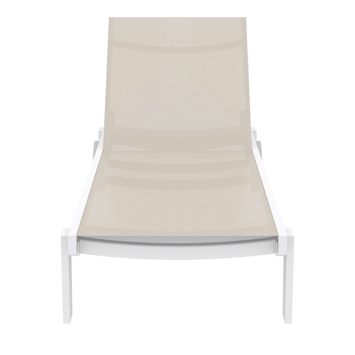 Siesta Casablanca Sun Lounger — White/Taupe