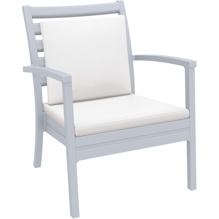 Siesta Artemis XL Arm Chair - Silver Grey with White Seat and Back Cushion