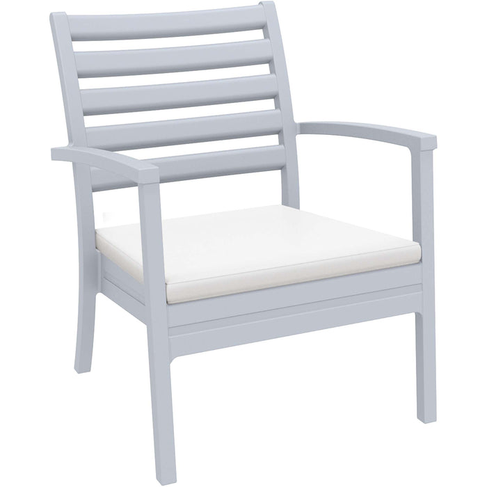 Siesta Artemis XL Arm Chair - Silver Grey with White Seat Cushion