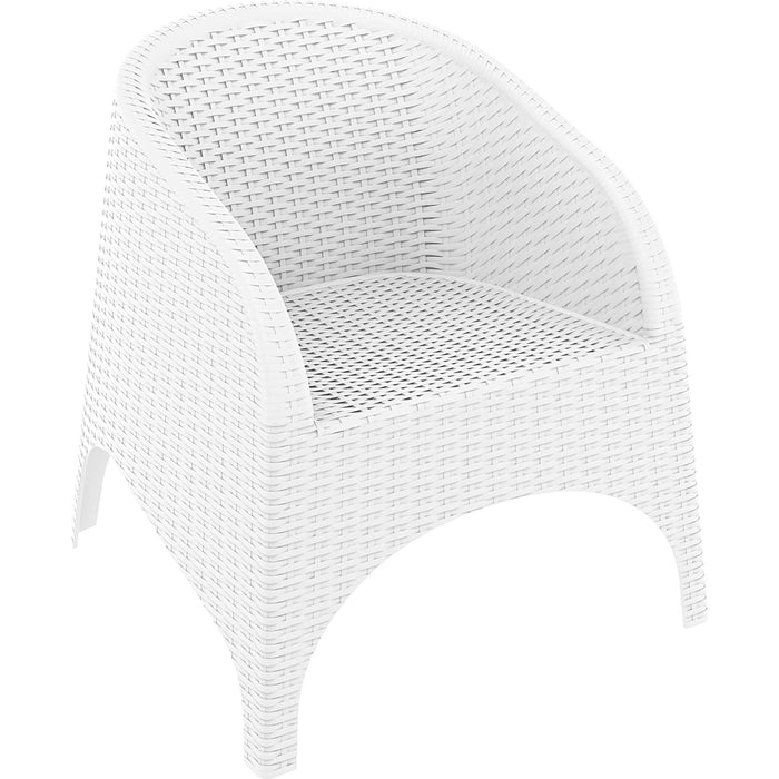 Siesta Aruba Arm Chair - White with Beige Cushion
