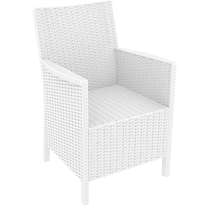Siesta California Arm Chair - White with Beige Cushion